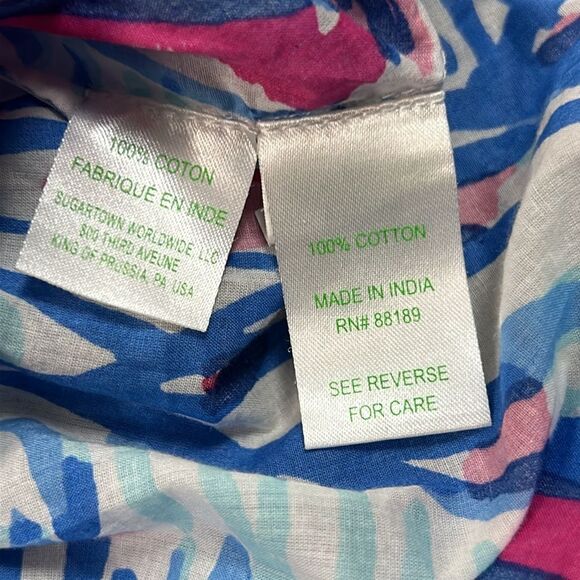 Lilly Pulitzer Amelia Tunic shirt top size small Red Right Return White blue - Picture 6 of 9
